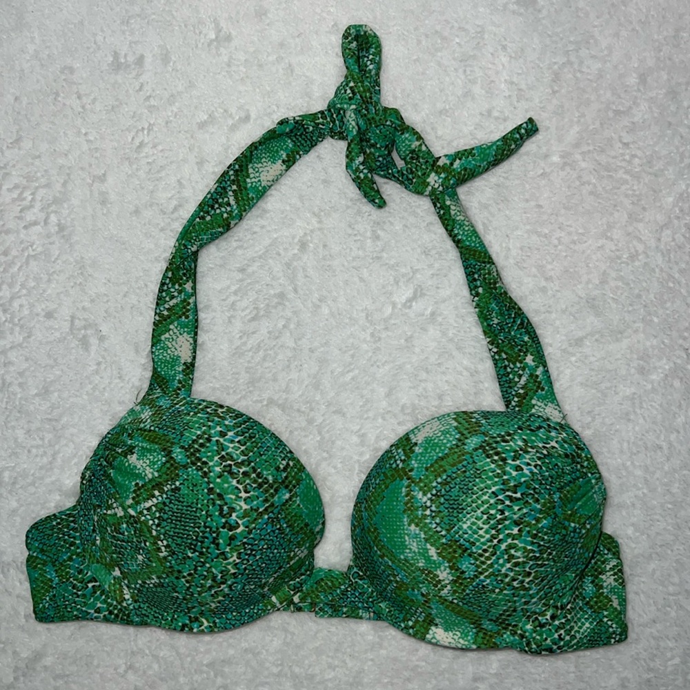 Snake Print Push Up Padded Bikini Top
